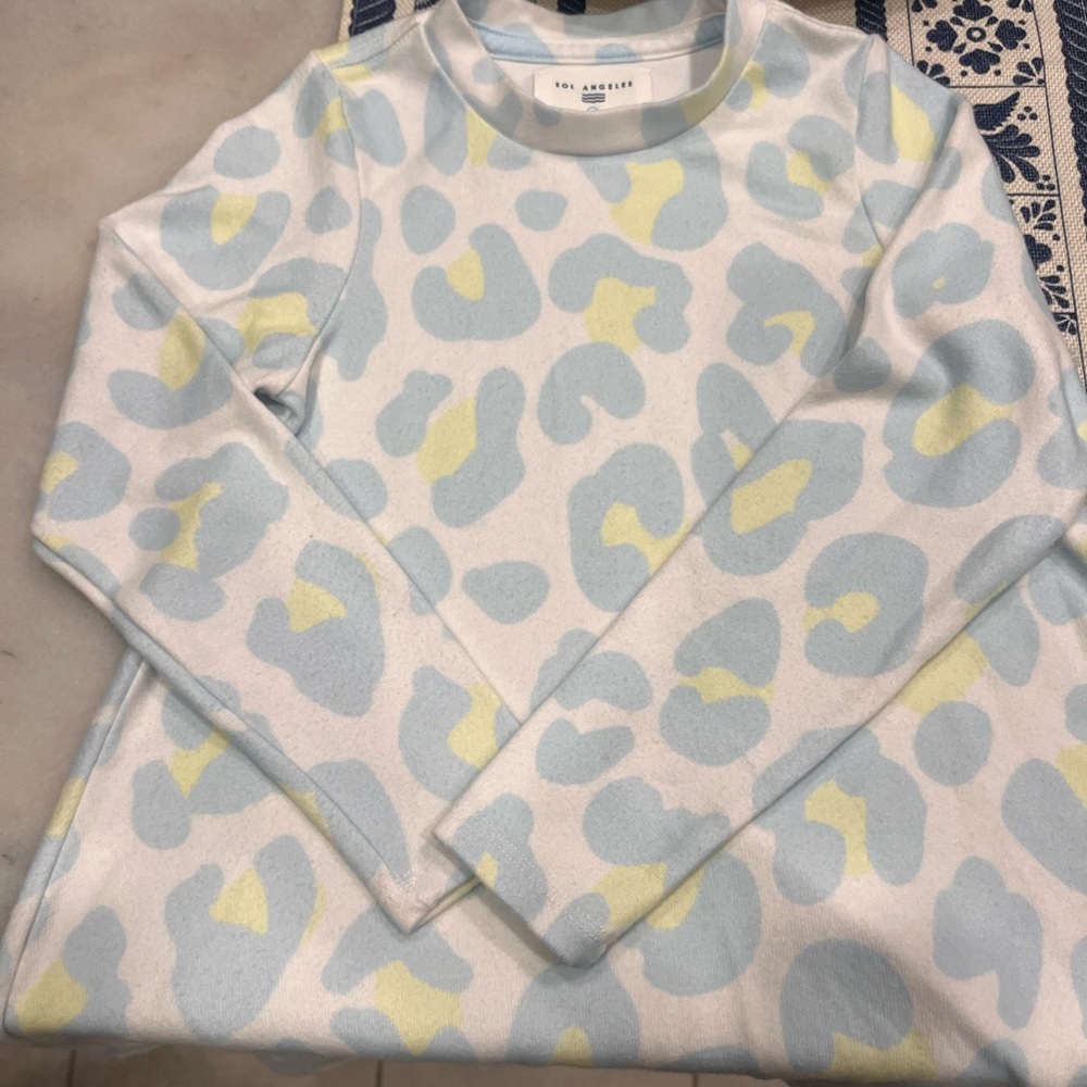 Sol Angeles Light Blue and Yellow Patterned Dress